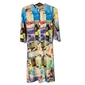 NWOT 90's Vintage Todd Oldham Rare Interiors Collage Dress Size Medium